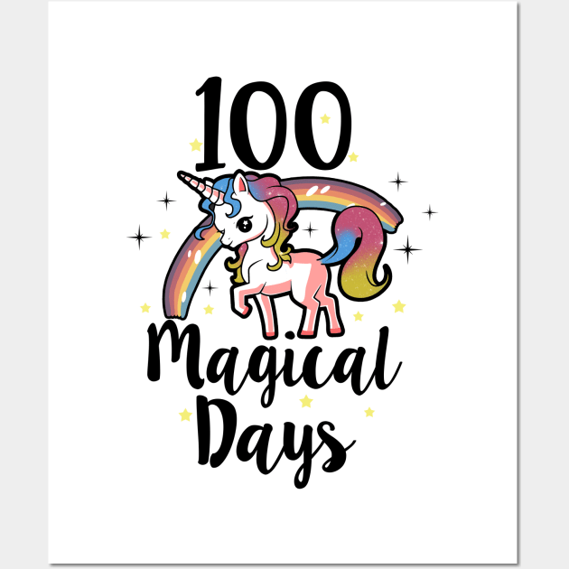 100 Days Of School Cute T-shirt Wall Art by KsuAnn